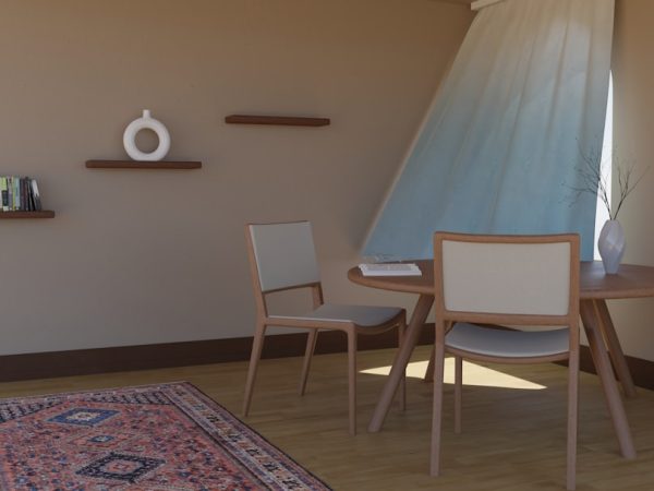 Photo Scandinavian-Style Living Room Table Lamp