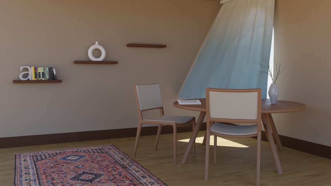 Photo Scandinavian-Style Living Room Table Lamp